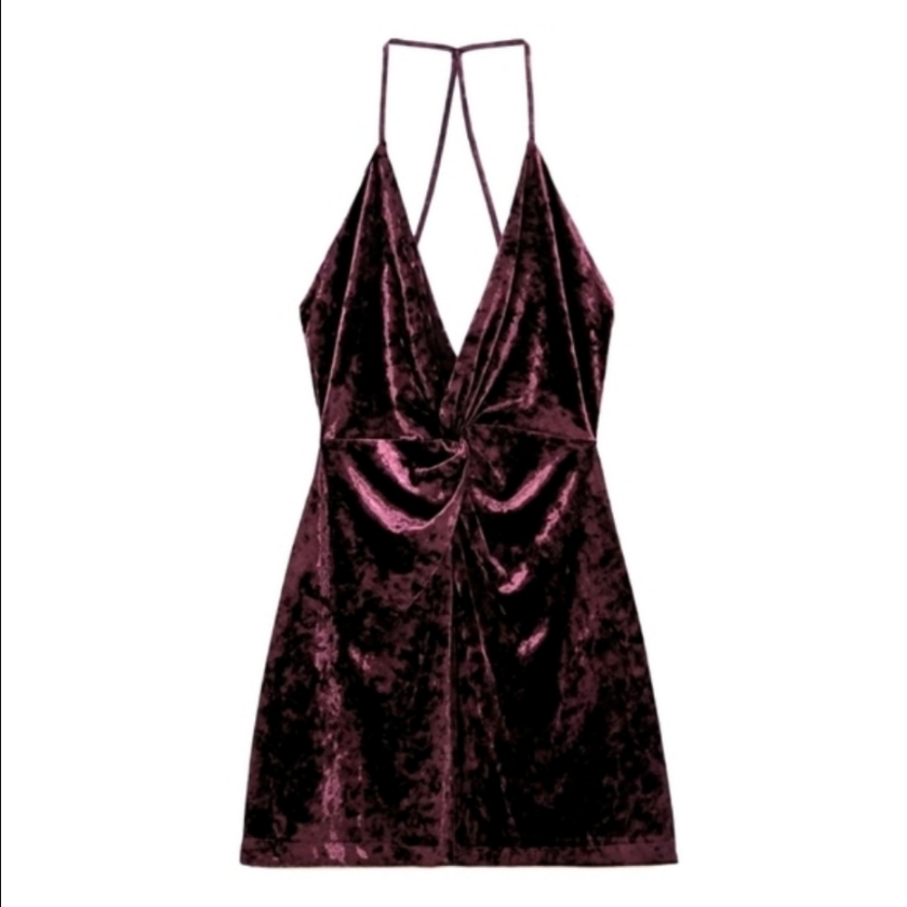 Purple VELVET MINI DRESS